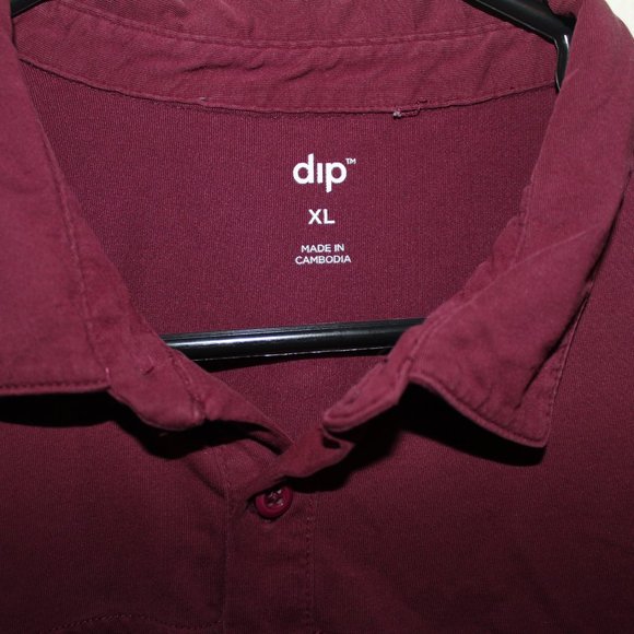 Men's XL Dark Red Dip Polo Shit - Short Sleeve - Picture 2 of 3